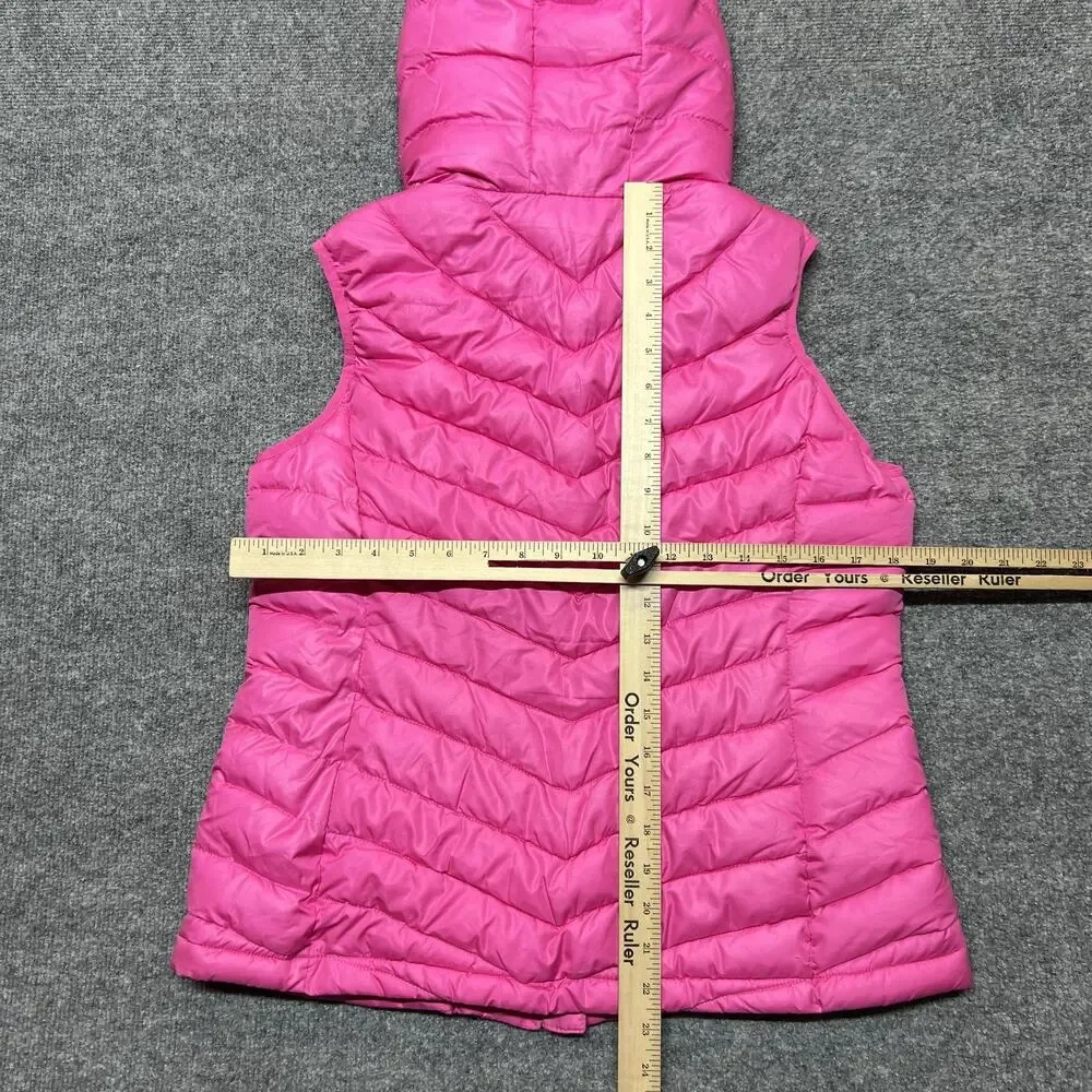 YMI Puffer Vest Juniors Large Pink Hooded Quilted Insulated Lightweight Zip